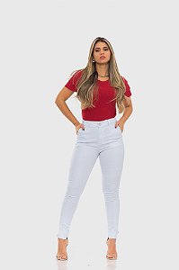Calça Sport Fino Branca Feminina- 9811 (Bolso Faca)