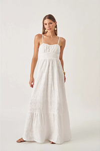 Vestido Longuete Bordado