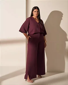 Calça Com Botão e Elástico