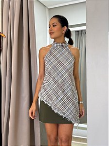 Blusa Assimétrica Xadrez