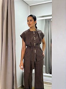 Blusa Pregas Camurça
