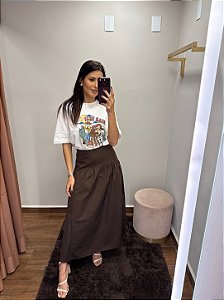 Saia Midi com Franzidos