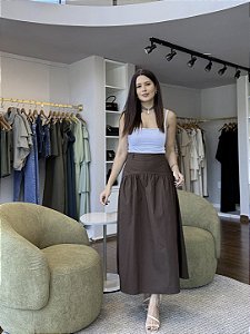 Saia Midi com Franzidos