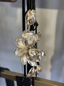 Cinto Flor Metal Tira Fina