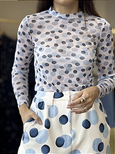 Blusa Tule Poá