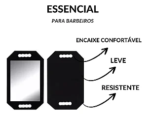 Espelho de mão emborrachado