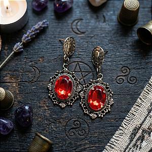 Brinco Raven - vermelho