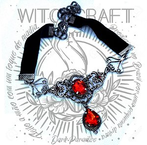 Choker em veludo royal witch - red