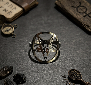 Anel regulavel Baphomet - Aço cirurgico