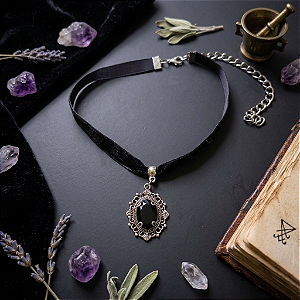 Choker camafeu raven - preto