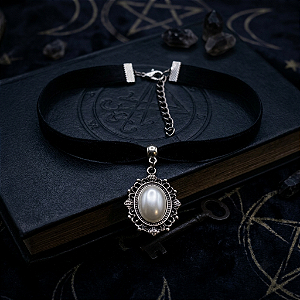 Choker camafeu raven - perolado
