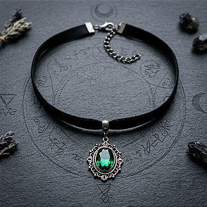 Choker camafeu raven - verde