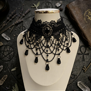 Gargantilha Dark Elegance - black
