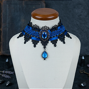 Gargantilha de renda Blue Fairy