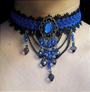 Gargantilha de renda Blue Mint