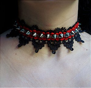 Gargantilha Spiked - Red