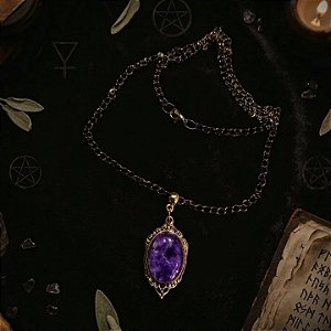 Pingente Camafeu pedra Ametista