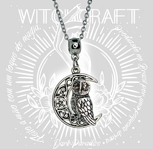 Pingente Coruja na lua