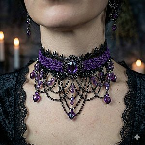 Gargantilha em renda Lore