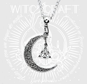 PINGENTE MEIA LUA COM TRIQUETRA
