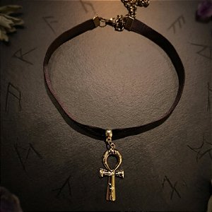 Choker em veludo ankh elegant