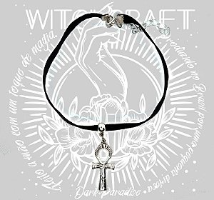 Choker em veludo ankh elegant