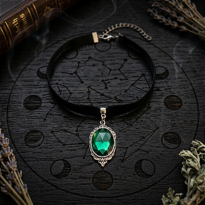 Choker em veludo camafeu 18x25 - esmeralda