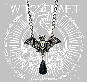 Pingente morcego gota preta