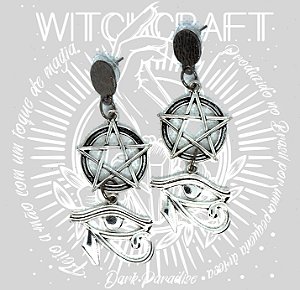 Brinco pentagrama com olho de horus