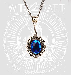 Pingente camafeu Raven - azul