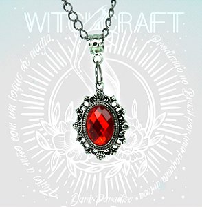 Pingente camafeu Raven - vermelho