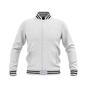 Jaqueta College Moletom Liso Unissex Americana Premium