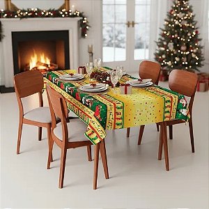 Toalha de mesa térmica impermeável retangular Luzes De Natal 2.00X1.40 6 lugares