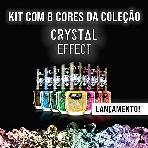 Esmaltes Vegano Studio 35 Coleção Crystal Effect III - Kit 8 Cores - Lançamento