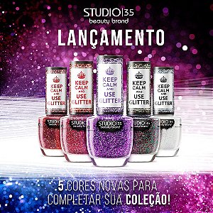 Esmaltes Studio 35 Coleção Use Glitter 2020 - Kit 5 Cores