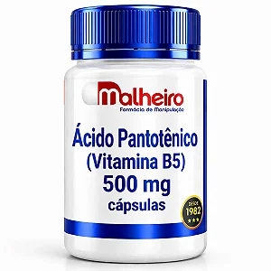 Ácido Pantotênico (Vitamina B5) 500 mg – Saúde da Pele, Energia e Metabolismo