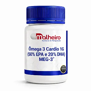 Ômega Cardio 1G (50% EPA e 20% DHA) – Alta Concentração com Certificação MEG-3®