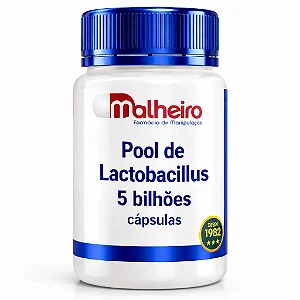 Probiótico Pool de Lactobacillus 5 Bilhões – 5 Cepas - Equilíbrio Intestinal e Imunidade