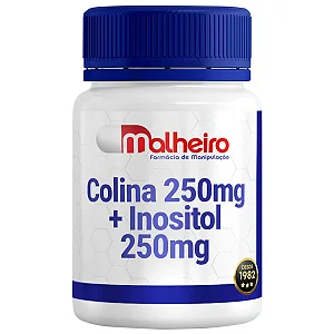 Colina 250 mg + Inositol 250 mg: Saúde Cerebral e Hepática em Cápsulas