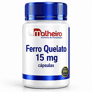 Ferro Quelato 15 mg – Suplementação com Alta Biodisponibilidade