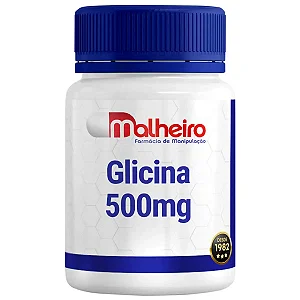 Glicina 500 mg Cápsulas – Aminoácido para Relaxamento, Sono e Recuperação Muscular | Farmácia Malheiro