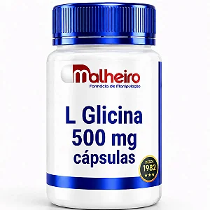 Glicina 500 mg Cápsulas – Aminoácido para Relaxamento, Sono e Recuperação Muscular | Farmácia Malheiro
