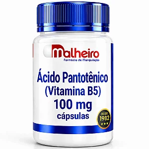 Ácido Pantotênico (Vitamina B5) 100 mg – Suporte Diário para Energia e Saúde da Pele