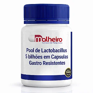 Pool de Lactobacillus 5 bilhões em Cápsulas Gastro Resistentes – Equilíbrio Intestinal