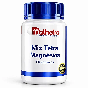Mix Tetra Magnésios 580 mg – 60 Cápsulas - Blend de Magnésios 580 mg