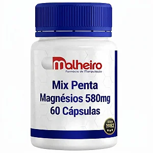 Mix Penta Magnésios 580 mg 60 Cápsulas – Equilíbrio Mineral Avançado