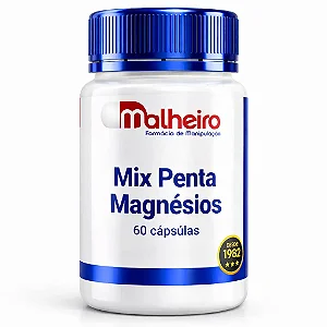 Mix Penta Magnésios 580 mg 60 Cápsulas – Equilíbrio Mineral Avançado