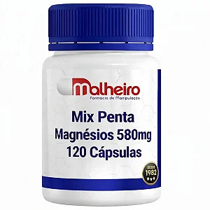 Mix Penta Magnésios 580 mg 120 Cápsulas – Equilíbrio Mineral Avançado