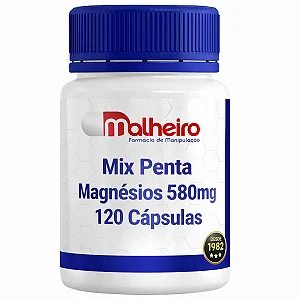 Mix Penta Magnésios 580 mg 120 Cápsulas – Equilíbrio Mineral Avançado