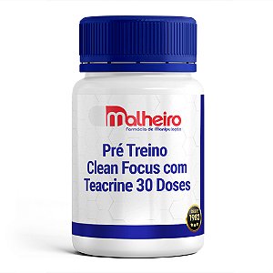 Pré Treino Malheiro Clean Focus com Teacrine 30 Doses - Energia Duradoura, Foco e Desempenho Físico